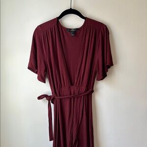 Elegant Burgundy Wrap Dress